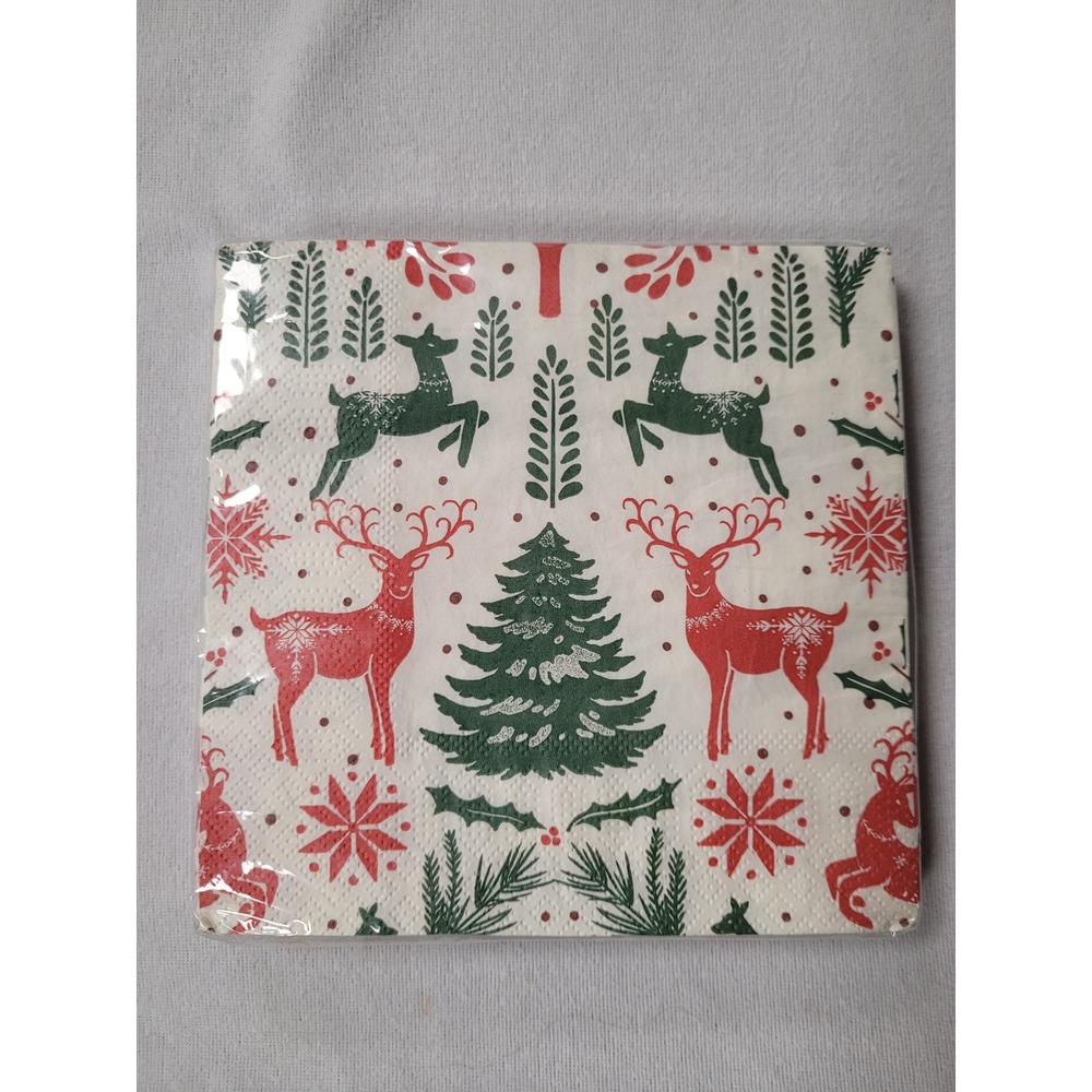 Place‎ Time Holiday Lunch Napkins 20 Count Christmas Reindeer 5$ea 7 pkgs